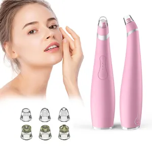 Handheld 6 in 1 facial cleansing high suction face exfoliator diamond peel microdermabrasion device blackhead remover vacuum