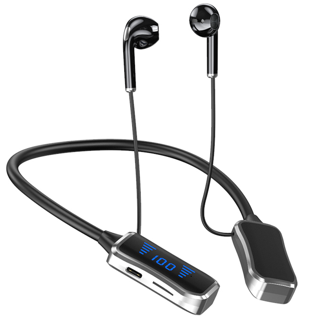 Wholesale Waterproof Wireless Neckband Sports Earphones 060 LED Indicator JL Chipset ANC Noise Cancellation Headphones Earbuds