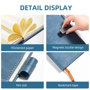 Chất lượng cao A5 bìa cứng Tạp Chí cá nhân in lưu ý Cuốn sách với biểu tượng tùy chỉnh PU Kinh Doanh da máy tính xách tay nhiệt RÀNG BUỘC - Product Image 2