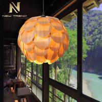 Lustre moderne pour décoration intérieure, salle à manger, salon, restaurant, luminaire suspendu en bois LED
