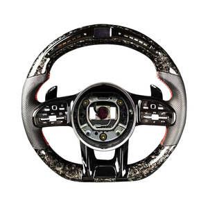 Volante de Fibra de Carbono LED para Mercedes Benz C217 W221 W222 S63 C63 GLA45 C43 SLC <span class=keywords><strong>43</strong></span> R172 <span class=keywords><strong>AMG</strong></span> W205 <span class=keywords><strong>CLA</strong></span> GLA 45 Class - Product Image 3