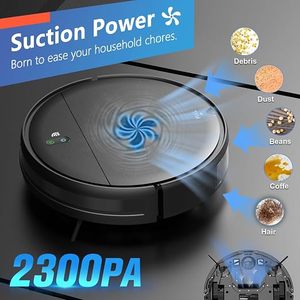 Robot aspirateur et serpillière 2 en 1, aspirateur robotisé avec application programmable/Alexa/commande vocale, robot aspirateur et serpillière mince à auto-recharge - Product Image 3