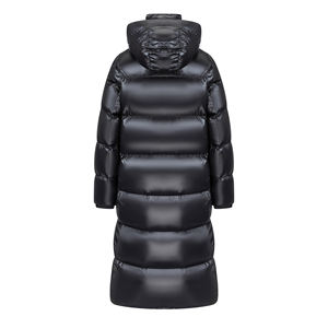 10 Manteaux en duvet pour femmes - Manteau long brillant noir à capuche, <span class=keywords><strong>doudoune</strong></span> chaude pleine longueur pour femmes - Product Image 2