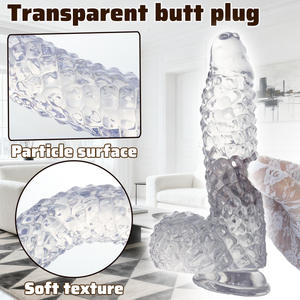 Dildo de PVC con Forma Alternativa, Tapón Anal Transparente con Superficie de Partículas, Textura Suave, Dildo para Punto G para Mujeres, Palo de Masturbación <span class=keywords><strong>Gay</strong></span> - Product Image 5