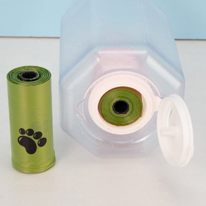 Bottiglia d'Acqua Portatile 3-in-1 per Cani da 600ml, Resistente al Calore, Ecologica, con Contenitore per Cibo e Porta Sacchetti Igienici - Product Image 5