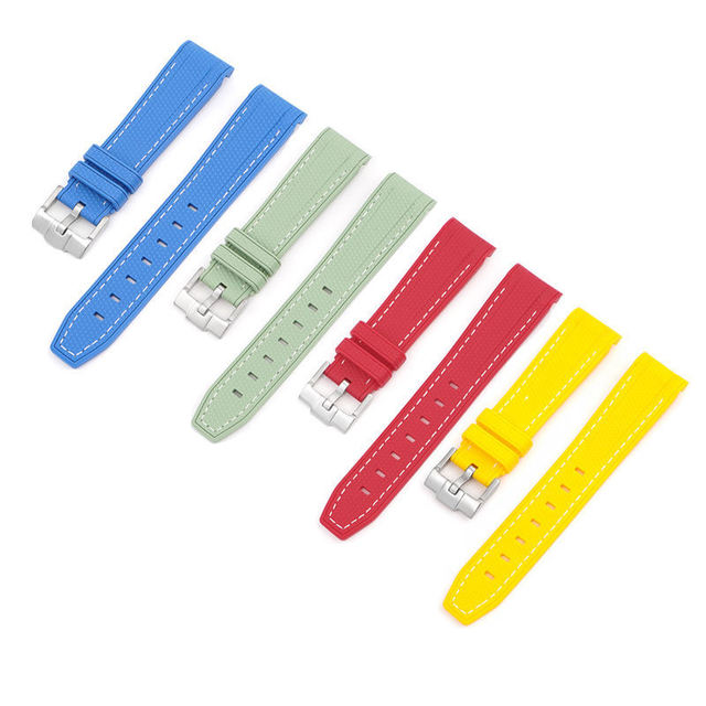 Custom Mingfung Curved Rubber Silicone Premium Strap Replacement Moonswatch-Elastic Breathable Sport Quick Change Watch Band