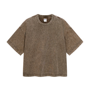 Camiseta Básica <span class=keywords><strong>de</strong></span> <span class=keywords><strong>Marca</strong></span> con Cuello Redondo y Manga Corta, 100% Algodón Tejido, Corte Regular, Ecológica, 300g, Lavado a la Nieve, Efecto Envejecido - Product Image 5