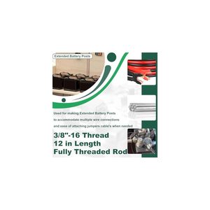 <span class=keywords><strong>Tige</strong></span> <span class=keywords><strong>filetée</strong></span> 3/8"-16, 2 pièces, en acier 304, longueur 12 pouces, filetage à droite UNC, tiges filetées pour projets électriques - Product Image 6