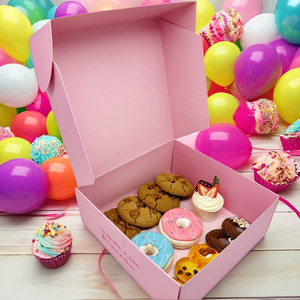 Tùy chỉnh bánh bao bì giấy hộp ngọt ngào <span class=keywords><strong>cookie</strong></span> Món quà Màu hồng hộp bưu phẩm - Product Image 6