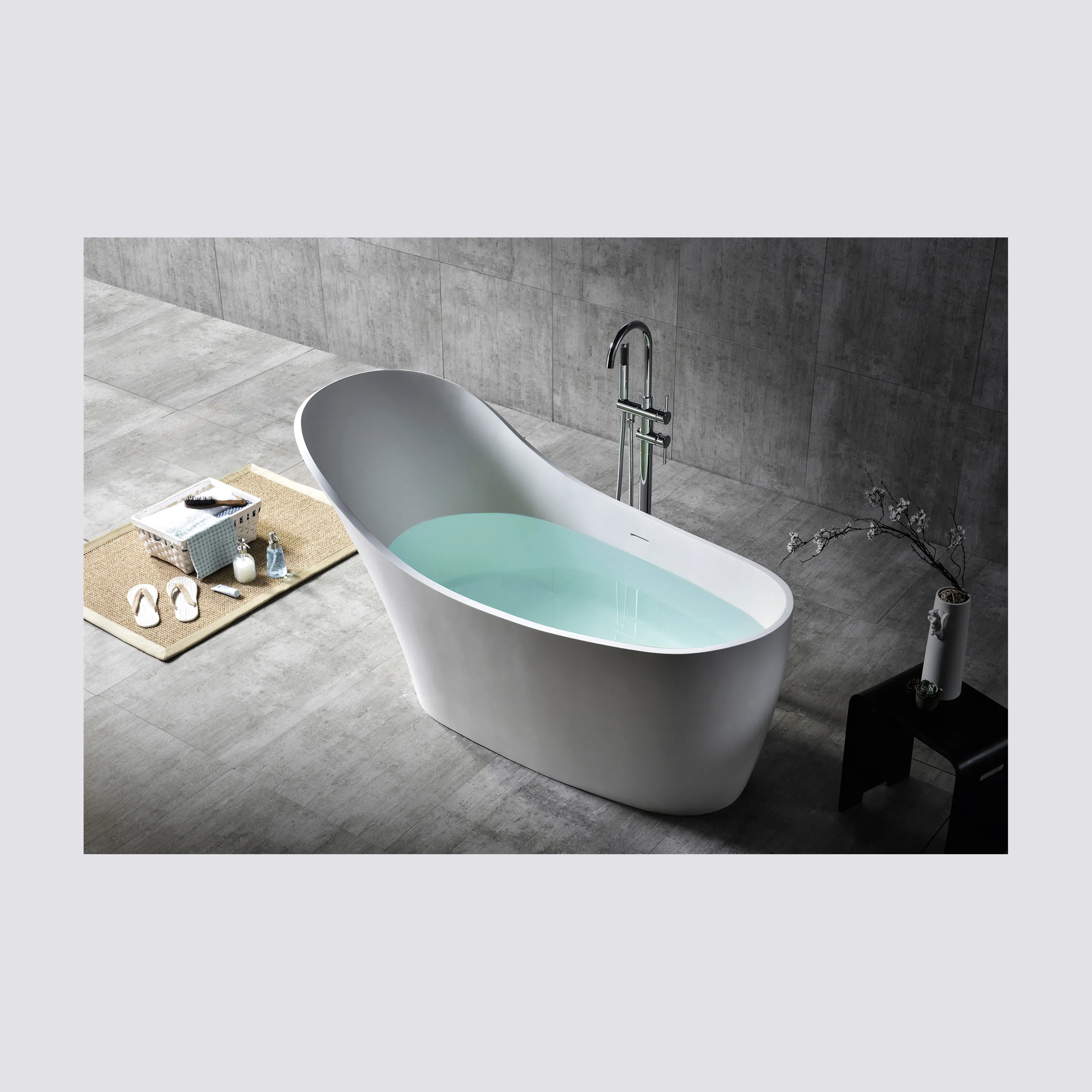 Domestic use high end solid surface bathtub artificial stone bathtub for comfortable bath