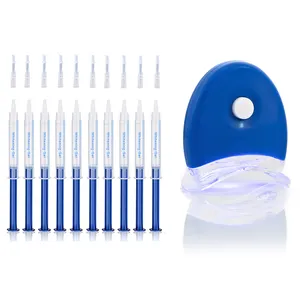 Nhà cung cấp logo tư nhân nhà di động sử dụng chuyên nghiệp Led ánh sáng răng làm trắng Bộ dụng cụ với gel