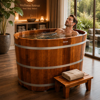 Baignoire en bois de cèdre rouge avec machine de refroidissement pour spa à domicile