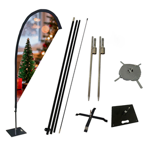 Bandera de Playa Publicitaria con Logotipo Personalizado, Bandera de Lágrima para Eventos Deportivos al Aire Libre, Banderas de Pluma de 8 pies, 10 pies y 13 pies, Banderas de Poliéster - Product Image 1