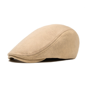 Gorra plana de pana a cuadros escoceses cortavientos al por mayor, estilo boina o gorra de periódico. - Product Image 2