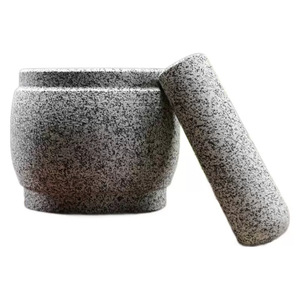 Stone Mortar And Pestle Set For Garlic Crushing And Herb Grinding Manual Kitchen Tool Durable Natural Stone Material - Product Image 5