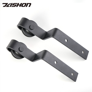 Herrajes para puerta de Granero, accesorios para Interior de acero al carbono, deslizante, curvado, monorraíl por bajo, doble puerta, bricolaje, 6 pies - Product Image 5