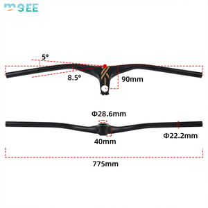 Manillar Neumático de Aleación de Aluminio para Bicicleta de Carretera SeeMore, Manillar Integrado para Bicicleta de Descenso con Ángulo de -17 Grados, 775 mm - Product Image 2