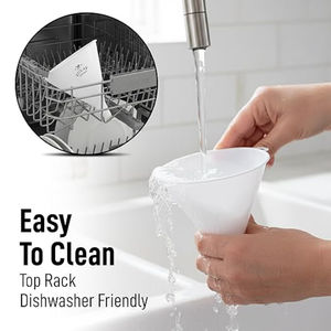 Funis de Plástico Brancos de Boca Larga em 3 Peças, Tamanhos Pequeno, Médio e Grande para Encher Garrafas, Potes, Líquidos e Pó - Product Image 4