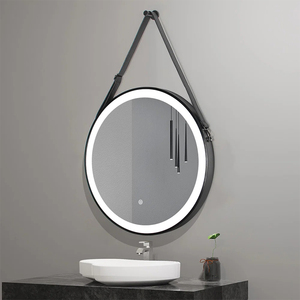 Espejos redondos para baño <span class=keywords><strong>Espejo</strong></span> de pared circular con retroiluminación LED con <span class=keywords><strong>cuerda</strong></span> colgante - Product Image 4
