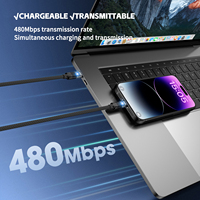 Câble de charge à bobine automatique magnétique en gros d'usine 60W chargeur câbles de données type-c avec double lumière pour ordinateur portable Oneplus I téléphones