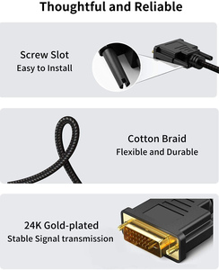 PC Màn hình máy tính mở rộng HDMI để chuyển đổi cáp <span class=keywords><strong>DVI</strong></span> tốc độ cao cáp <span class=keywords><strong>DVI</strong></span> 24K mạ vàng <span class=keywords><strong>DVI</strong></span> để cáp HDMI - Product Image 4