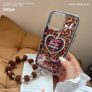 <span class=keywords><strong>Coque</strong></span> de téléphone antichoc deux-en-un en acrylique étincelant à motif léopard en forme de cœur pour <span class=keywords><strong>iPhone</strong></span> 17 et 16 Pro Max - Product Image 6