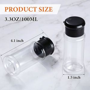 PET Empty Plastic Seasoning Bottles <b>Spice</b> Shaker Powder Containers Pepper Salt <b>Jar</b> With Flapper Cap <b>Spices</b> <b>Jars</b> Set - Product Image 2