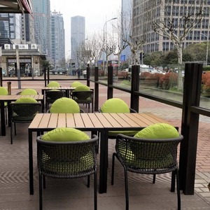 Casual moderno esterno struttura in alluminio Rattan mobili Hotel giardino <span class=keywords><strong>Café</strong></span> sedie balcone tavolo da pranzo per spiaggia Villa cortile - Product Image 3