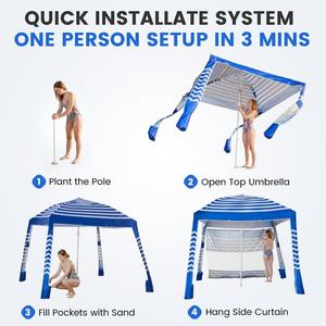 Wholesale Outdoor <b>Canopy</b> <b>Tent</b> Easy Open Sun Shelter Windproof Beach <b>Canopy</b> <b>Tent</b> Sun Shade for Home Outdoor Beach Garden Picnic - Product Image 3