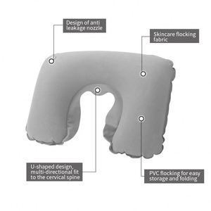 Custom U-shaped <b>Neck</b> <b>Pillow</b> Inflatable PVC Flocked Portable Material U-shaped <b>Neck</b> <b>Pillow</b> for Outdoor - Product Image 6
