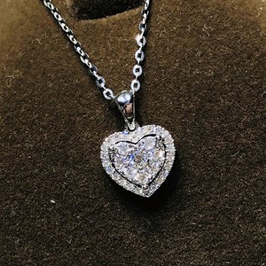 Fine Jewelry 14k gold filled valentines day gift Heart Cut VVS GRA moissanite pendant necklaces best gift for <b>girlfriend</b> - Product Image 6