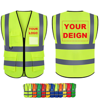 Gilet de sécurité haute visibilité pour agents de sécurité, fermeture éclair avant, norme ANSI classe 3, gilets de sécurité réfléchissants haute visibilité