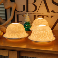 Vente en gros de bougeoir votif en porcelaine lithophane à lumière féerique bougeoir articles de décoration intérieure