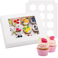 Scatola per Torte Bento in Carta Kraft Impermeabile Personalizzata con Finestra Trasparente per 5 Cupcake e Confezioni da Asporto