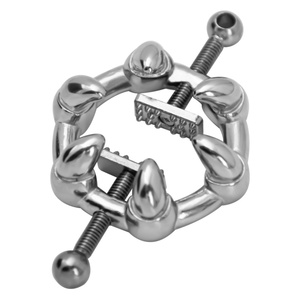 QKKQ <b>Ring</b> Shaped Nipple Clamps Skin Friendly Metal Clamps Breast <b>Clips</b> Strapon Steel Chain BDSM Breast Bondage Nipple <b>Clips</b> - Product Image 3