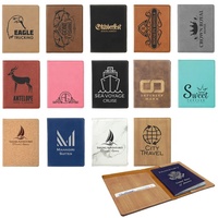 Dompet Paspor Kulit PU Berukir Laser dengan Slot Kartu, Penutup Dompet Perjalanan Tipis Logo Kustom 250+ Warna Grosir