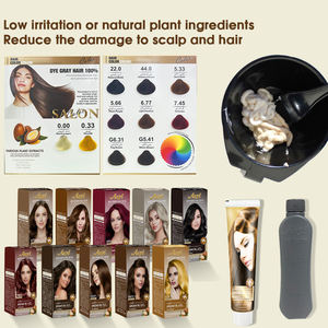 Tinture per capelli professionali per salone uso all'ingrosso 60ml * 2 con pettine e guanti ingredienti a base di erbe senza ammoniaca <span class=keywords><strong>colore</strong></span> dei capelli di lunga durata - Product Image 3