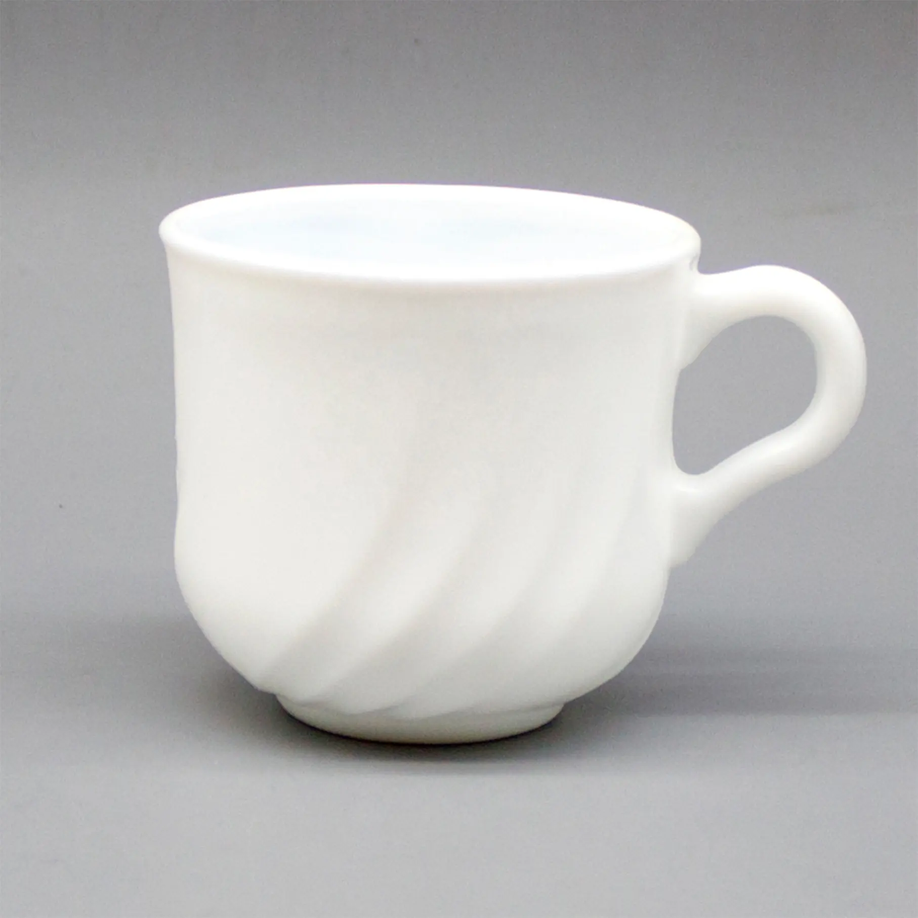 white opal glass cup water drinking cup with handle white color glass mug solid color opal glass cup with handle for coffee tea