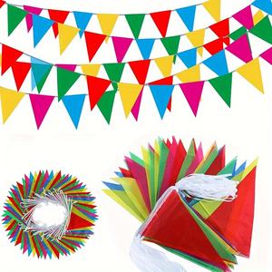 500/300/100 pièces drapeaux de bannière de <span class=keywords><strong>fanion</strong></span> colorés drapeaux de triangle, <span class=keywords><strong>guirlande</strong></span> pour la fête d'anniversaire à thème, anniversaires d'événement extérieur - Product Image 1