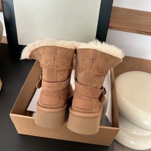 Bottes de neige de luxe antidérapantes sur plateforme, fabriquées sur mesure, de haute qualité, en coton, pour homme et femme, style Uggs, pour l'hiver - Product Image 2