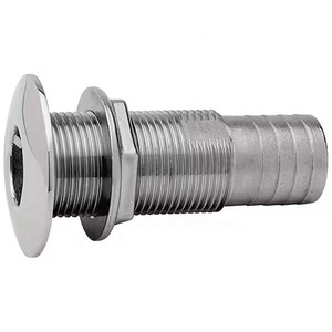 Stainless Steel 316 Marine Through Hull Outlet With Hose Connection 1-1/4 Inch BSP Thread Thru-hull Fittings <b>Yacht</b> Boat Hardware - Product Image 1