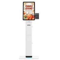 Kiosque de restauration rapide en libre-service avec écran tactile incurvé de 23,6 pouces, système POS tout-en-un, fonctions optionnelles (scanner QR/passeport, imprimante)