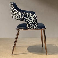 Maison de luxe moderne Design Sentiment imprimé léopard Chaise de salle à manger Retro Senior Minimalist Dressing Makeup Chair