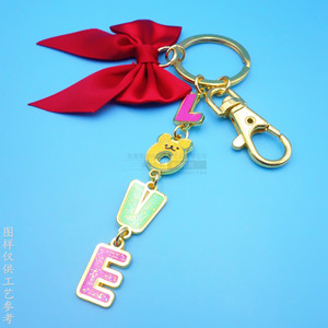 Porte-clés personnalisé fait main en perles, pendentif en alliage de zinc doré, forme irrégulière, cadeau d'affaires - Product Image 4