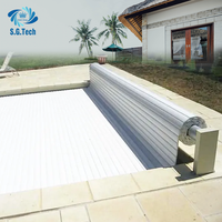 Cubierta Metálica para Piscina Water Crown SGPVCC, Totalmente Automática, Resistente a Altas Temperaturas, Cubierta de Acero para Piscina Familiar