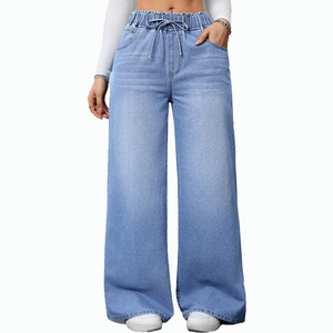 Jeans de Buena Calidad para Mujer de Tallas Grandes Novedad Transfronteriza 2025, Jeans Holgados de Cintura Alta, Jeans Estilo Boyfriend Casuales Sueltos de Cintura Elástica - Product Image 4