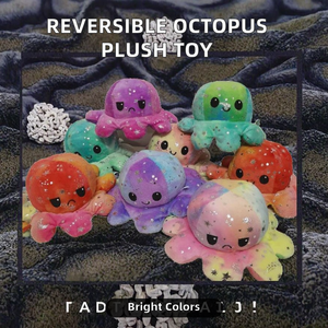 Peluche de Pulpo Reversible de Dibujos Animados, Divertido, Abrazable, Feliz y <span class=keywords><strong>Triste</strong></span>, Relleno de Algodón PP, Unisex de 8 a 13 Años - Product Image 2