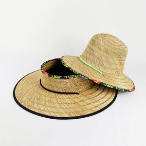Último modelo de sombrero de paja unisex personalizado, hecho a mano en China, de alta calidad, natural, sin copa, con diseño de flor hawaiana, para salvavidas y pesca al aire libre. - Product Image 5