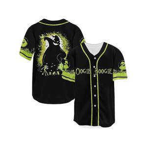 Jersey de manga corta con patrón de terror de Deportes de Halloween personalizado, cárdigan de béisbol y Rugby americano con botón en el cuello para ropa de Softbol - Product Image 5