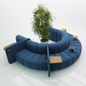 Divano Modulare Curvo in Tessuto di Alta Qualità JINYU per Ufficio, Area d'Attesa, Sala Riunioni, Reception e Ospiti in Hotel - Product Image 4